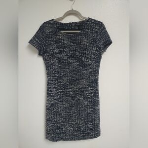 Banana Republic Navy and White Tweed Dress